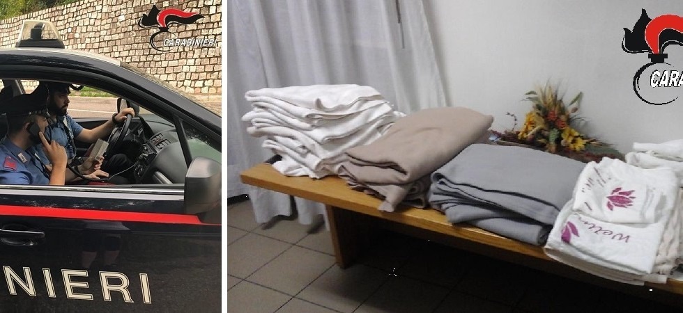 “Bonnie e Clyde bresciani” depredano l’hotel di accappatoi, asciugamani e coperte